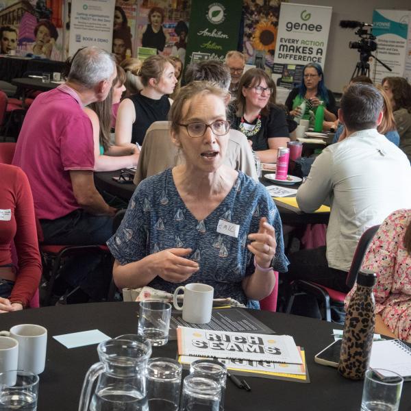 Person speaking in workshops